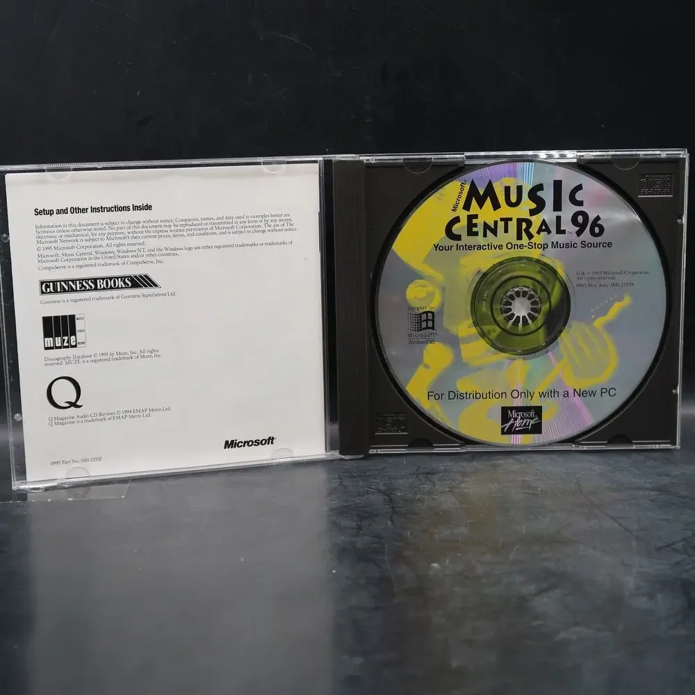 Microsoft Home Music Central 96 CD-ROM Vintage 1995 Computer Program